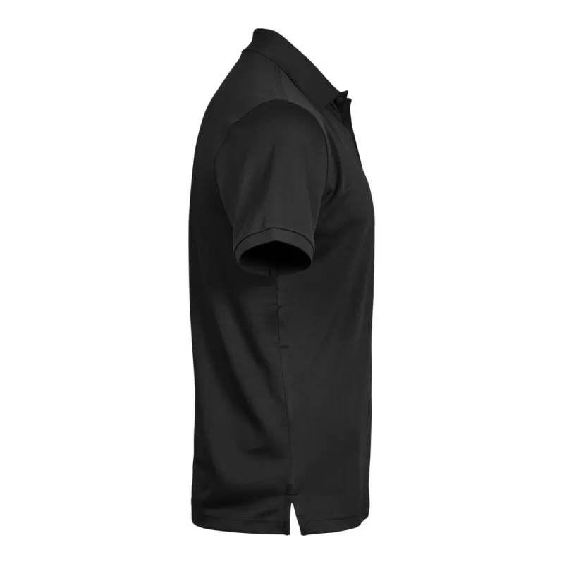 Polo homme coupe ajustée en polyester recyclé et élasthanne, col plat, 187 g/m²