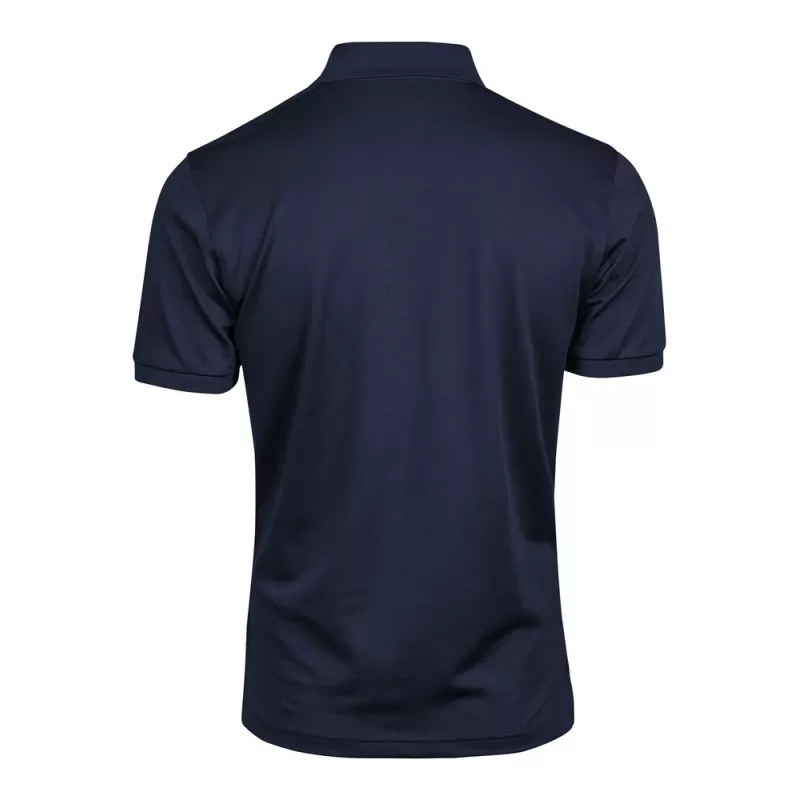 Polo homme coupe ajustée en polyester recyclé et élasthanne, col plat, 187 g/m²