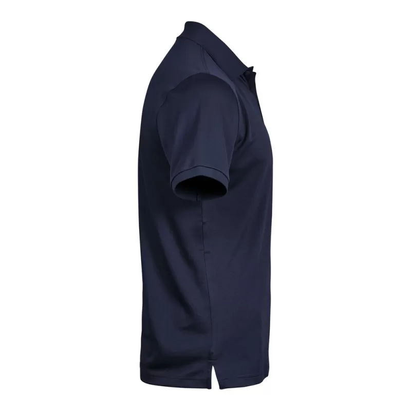 Polo homme coupe ajustée en polyester recyclé et élasthanne, col plat, 187 g/m²