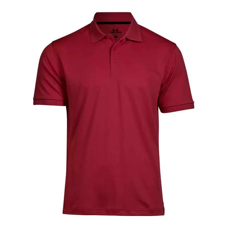 Polo homme coupe ajustée en polyester recyclé et élasthanne, col plat, 187 g/m²