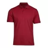 Polo homme coupe ajustée en polyester recyclé et élasthanne, col plat, 187 g/m²