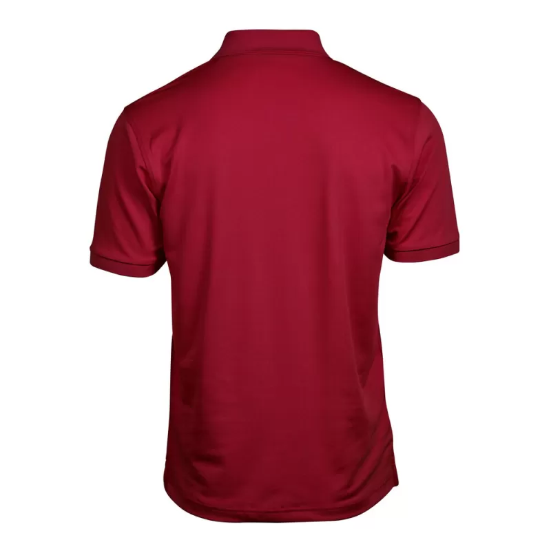 Polo homme coupe ajustée en polyester recyclé et élasthanne, col plat, 187 g/m²