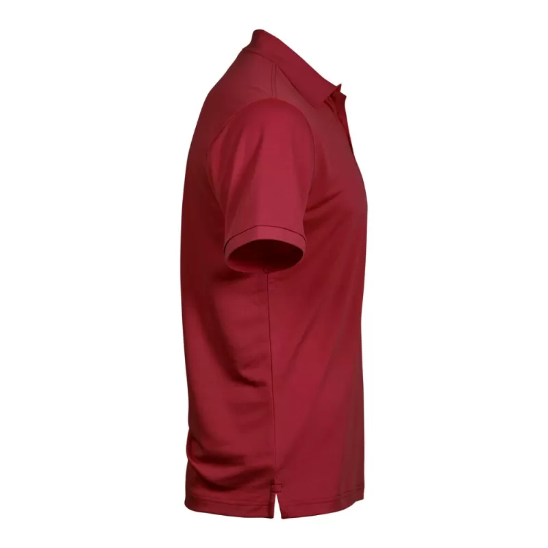 Polo homme coupe ajustée en polyester recyclé et élasthanne, col plat, 187 g/m²