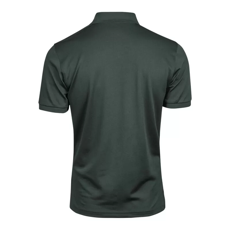 Polo homme coupe ajustée en polyester recyclé et élasthanne, col plat, 187 g/m²