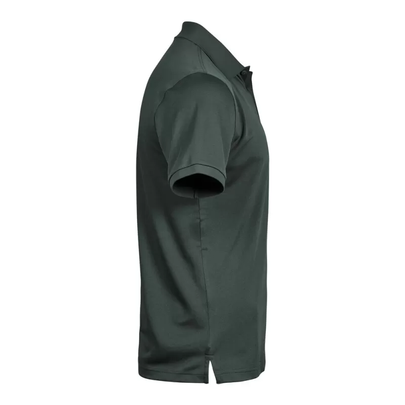 Polo homme coupe ajustée en polyester recyclé et élasthanne, col plat, 187 g/m²