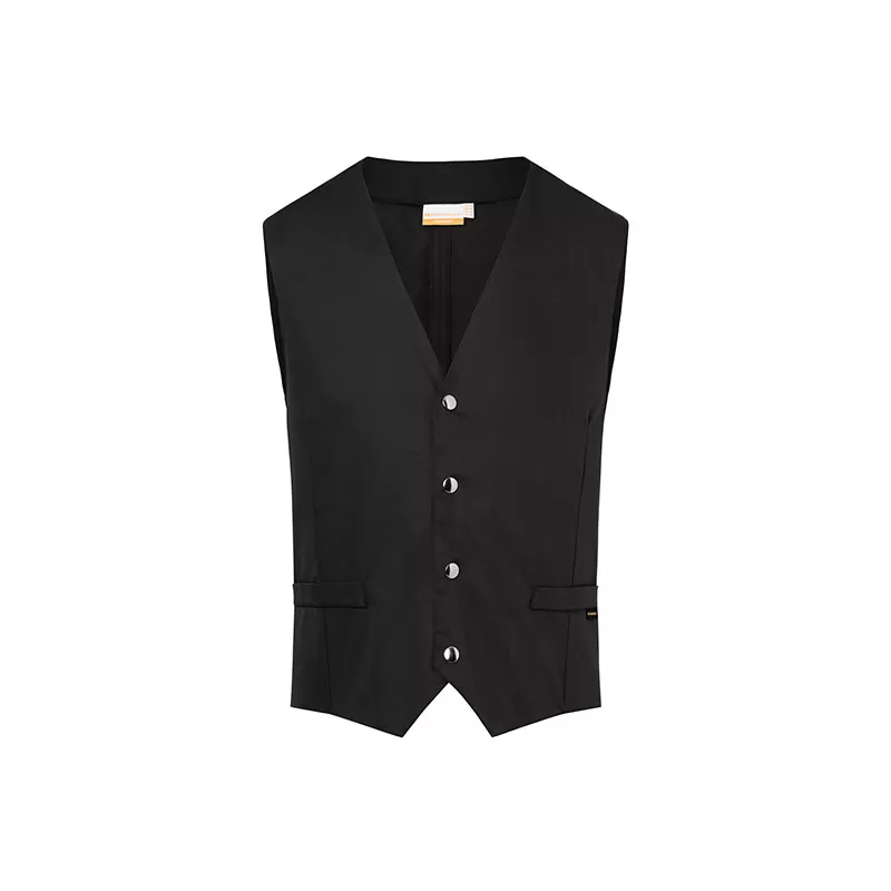 Gilet pour homme de service raffiné avec coupe ajustée et pinces, 215 g/m²