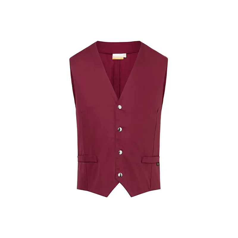 Gilet pour homme de service raffiné avec coupe ajustée et pinces, 215 g/m²