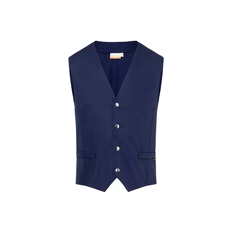 Gilet pour homme de service raffiné avec coupe ajustée et pinces, 215 g/m²