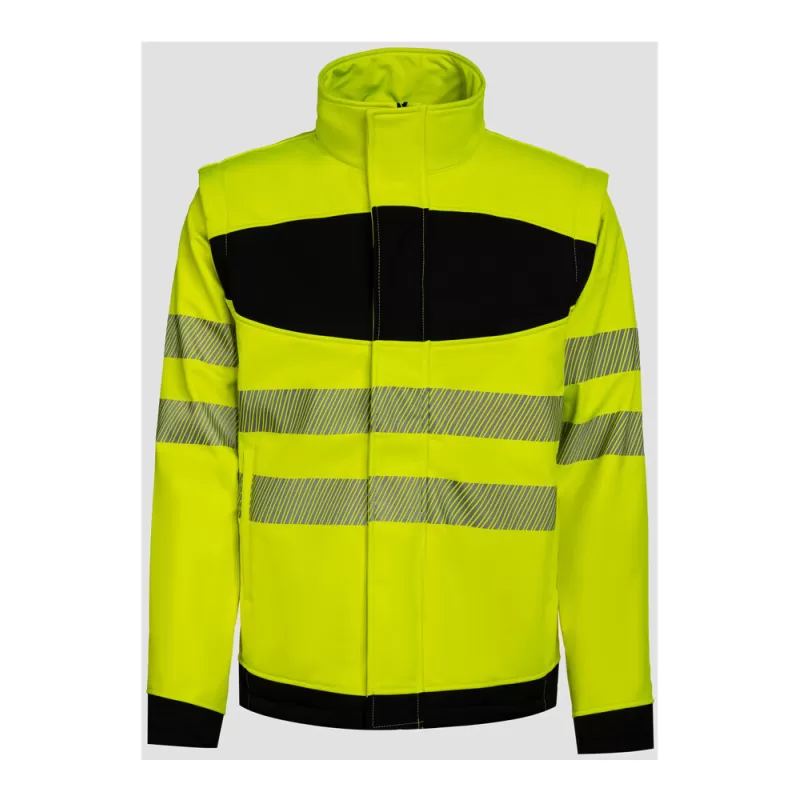 Veste Softshell haute visibilité coupe-vent, manches détachables, 300 g/m²