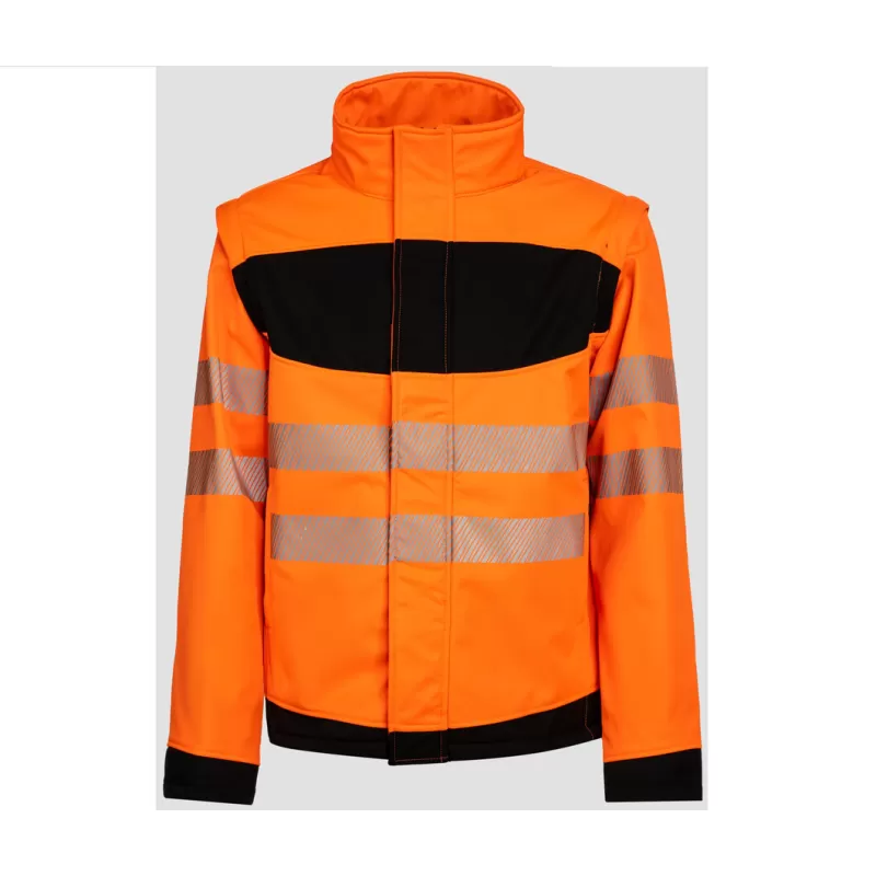 Veste Softshell haute visibilité coupe-vent, manches détachables, 300 g/m²