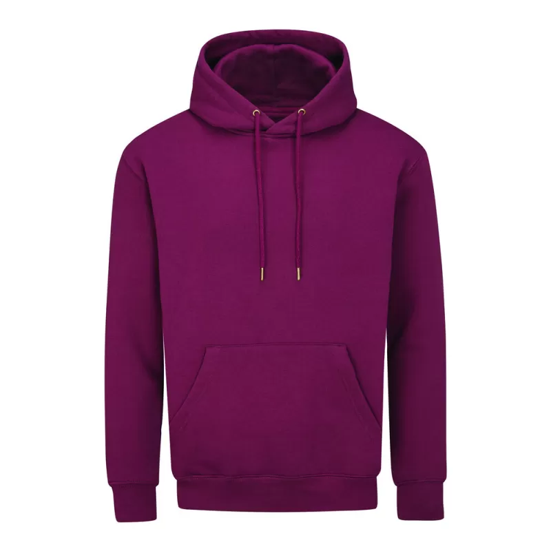 Sweat à capuche doublée en coton bio et polyester recyclé, manches montées, 280 g/m²