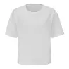 T-shirt court crop-top femme doux et lourd, coupe ample en coton bio, 220 g/m²
