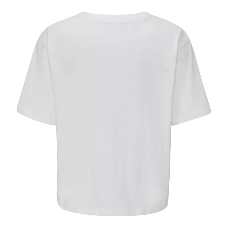T-shirt court crop-top femme doux et lourd, coupe ample en coton bio, 220 g/m²