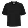 T-shirt court crop-top femme doux et lourd, coupe ample en coton bio, 220 g/m²