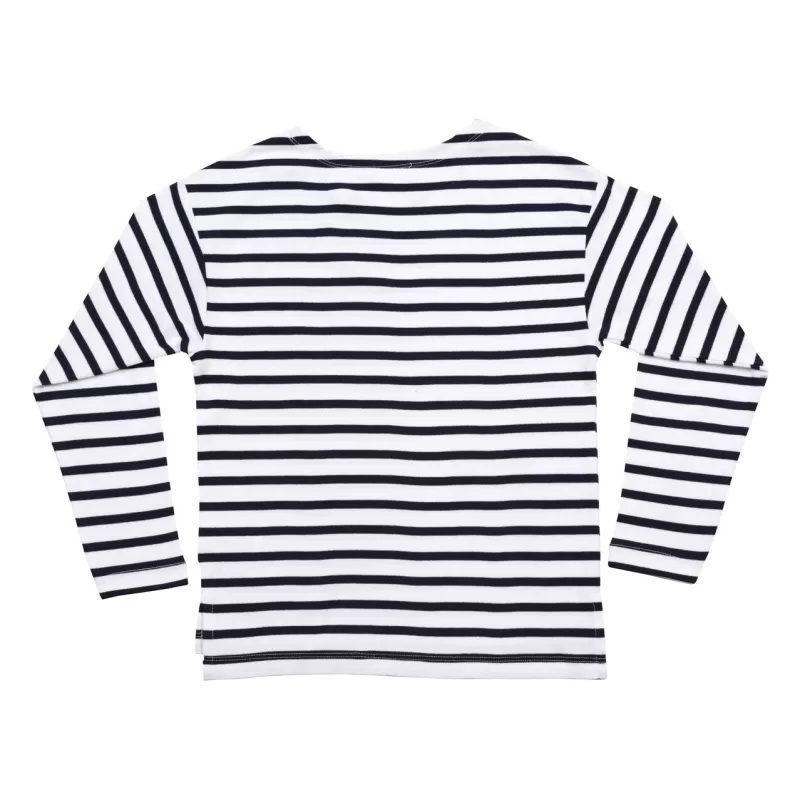 T-shirt marinière enfant manches longues en coton bio, 150 g/m²