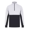 Sweat de sport col zippé en polyester, manches contrastées, 250 g/m²