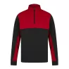 Sweat de sport col zippé en polyester, manches contrastées, 250 g/m²