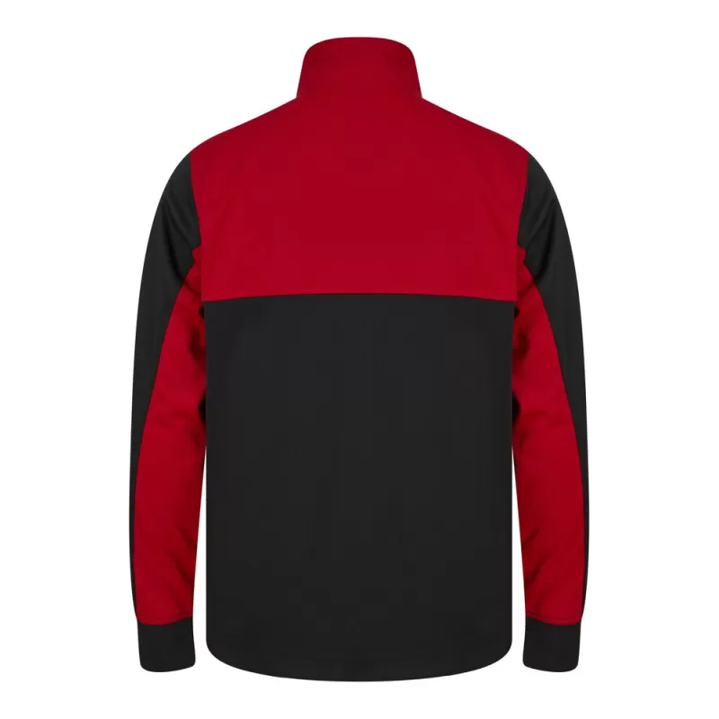 Sweat de sport col zippé en polyester, manches contrastées, 250 g/m²