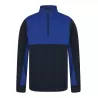 Sweat de sport col zippé en polyester, manches contrastées, 250 g/m²