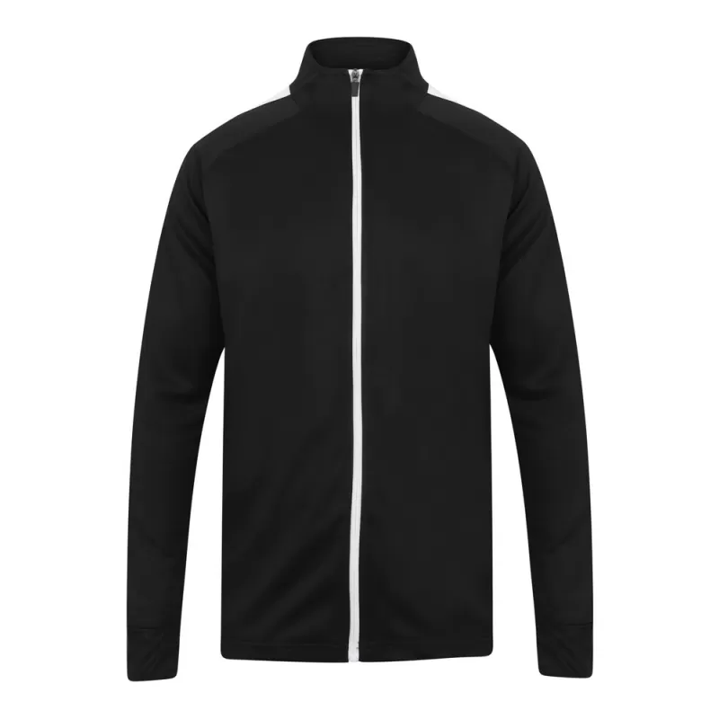 Veste de sport grand zip contrasté en polyester, poches zippées, 250 g/m²
