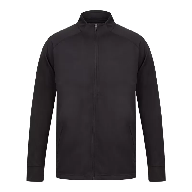 Veste de sport grand zip contrasté en polyester, poches zippées, 250 g/m²