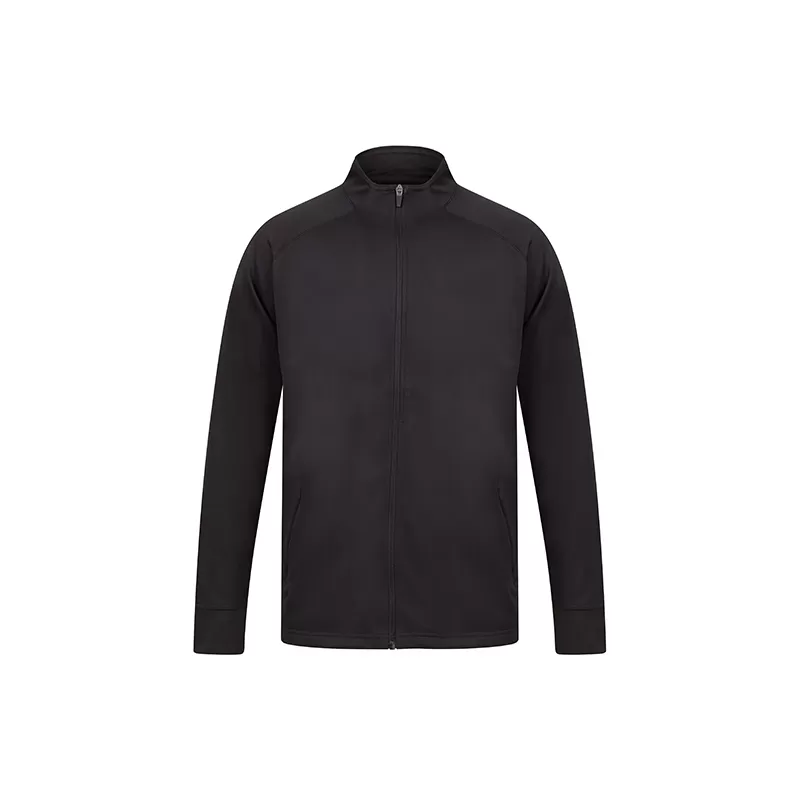 Veste de sport grand zip contrasté en polyester, poches zippées, 250 g/m²