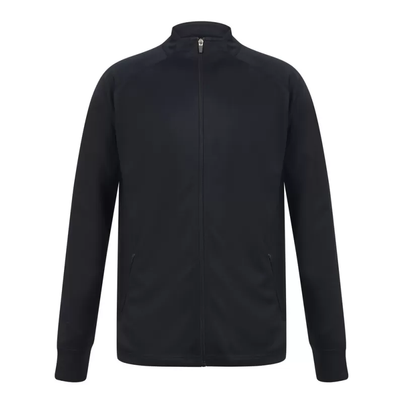 Veste de sport grand zip contrasté en polyester, poches zippées, 250 g/m²