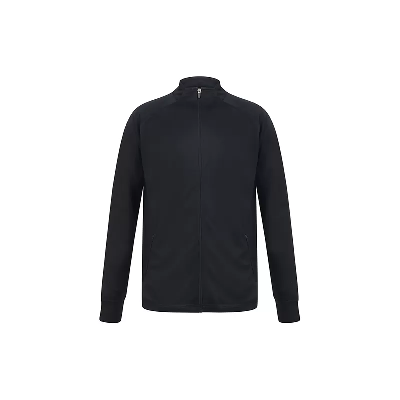 Veste de sport grand zip contrasté en polyester, poches zippées, 250 g/m²