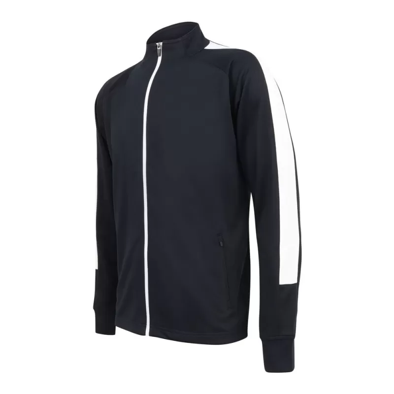 Veste de sport grand zip contrasté en polyester, poches zippées, 250 g/m²