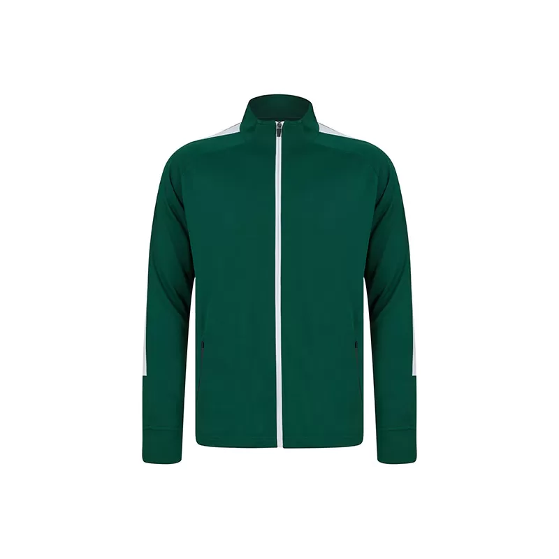 Veste de sport grand zip contrasté en polyester, poches zippées, 250 g/m²