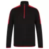 Sweat de sport bicolore col 1/4 zip en polyester, panneaux contrastants, 165 g/m²
