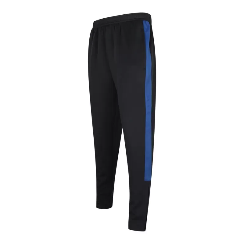 Pantalon de sport slim ajusté, poches zippées, taille élastiquée, 250 g/m²
