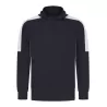 Sweat à capuche bicolore en polyester, intérieur brossé, poches zippées, 250 g/m²