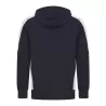 Sweat à capuche bicolore en polyester, intérieur brossé, poches zippées, 250 g/m²