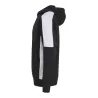 Sweat à capuche bicolore en polyester, intérieur brossé, poches zippées, 250 g/m²