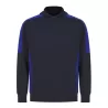 Sweat à capuche bicolore en polyester, intérieur brossé, poches zippées, 250 g/m²