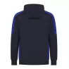Sweat à capuche bicolore en polyester, intérieur brossé, poches zippées, 250 g/m²