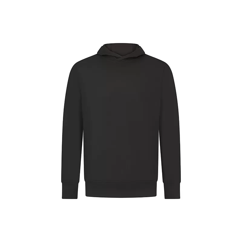 Sweat à capuche bicolore en polyester, intérieur brossé, poches zippées, 250 g/m²