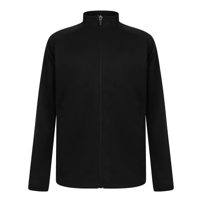 Veste de sport enfant grand zip contrasté en polyester, poches zippées, 250 g/m²