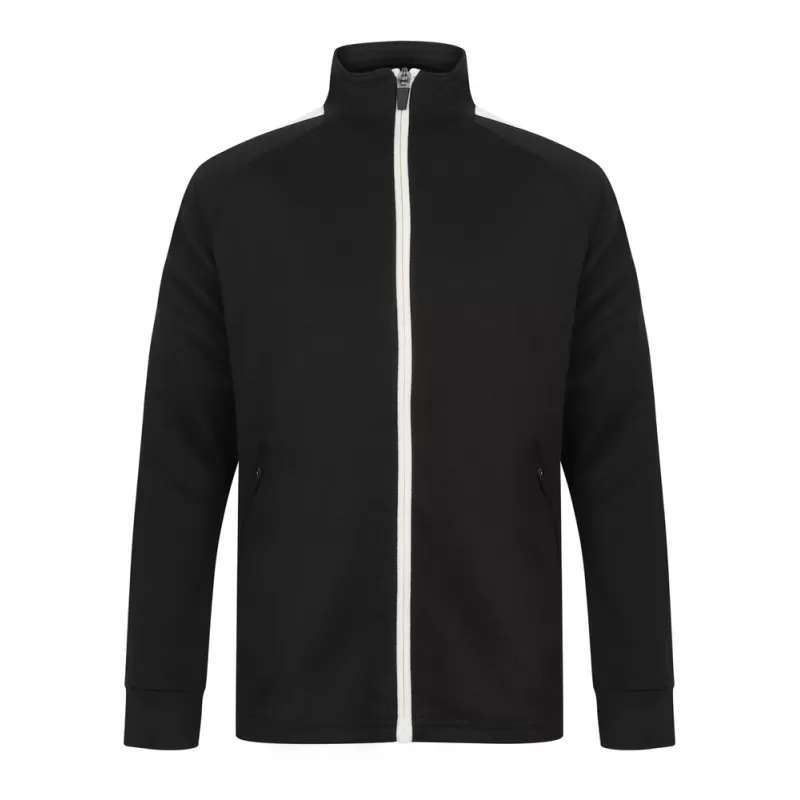 Veste de sport enfant grand zip contrasté en polyester, poches zippées, 250 g/m²