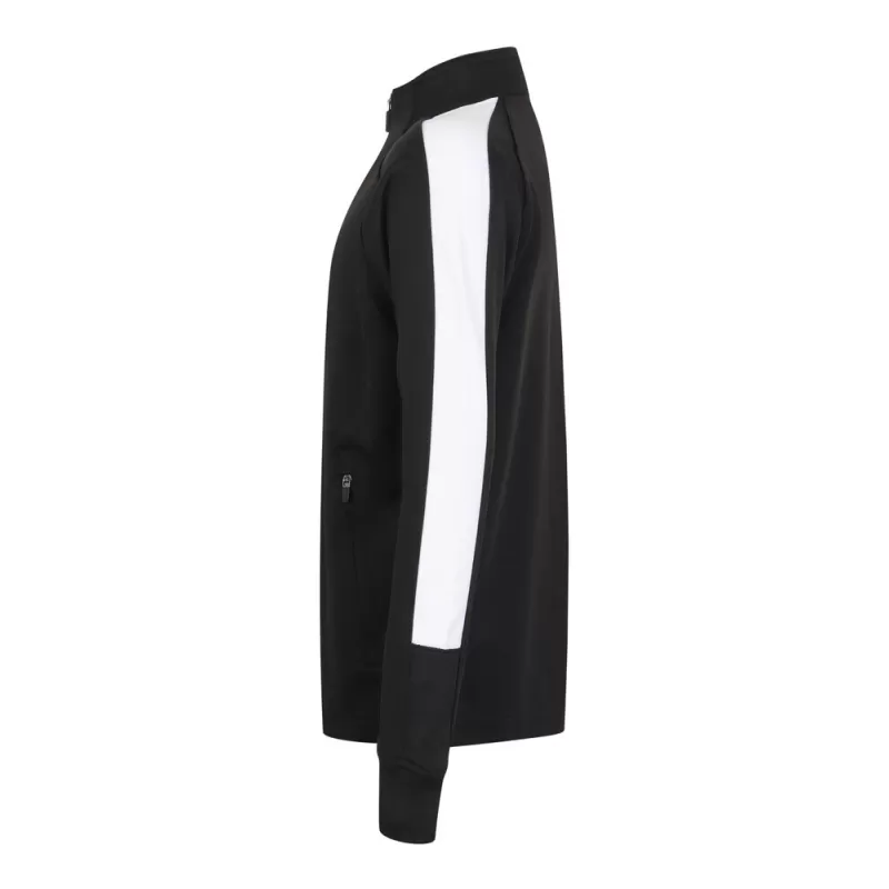 Veste de sport enfant grand zip contrasté en polyester, poches zippées, 250 g/m²