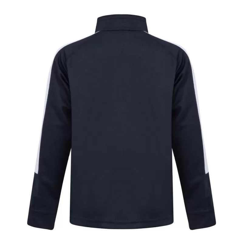 Veste de sport enfant grand zip contrasté en polyester, poches zippées, 250 g/m²