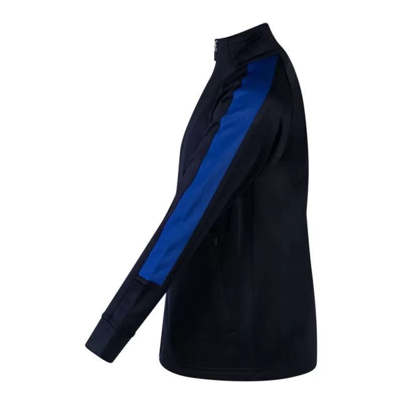 Veste de sport enfant grand zip contrasté en polyester, poches zippées, 250 g/m²