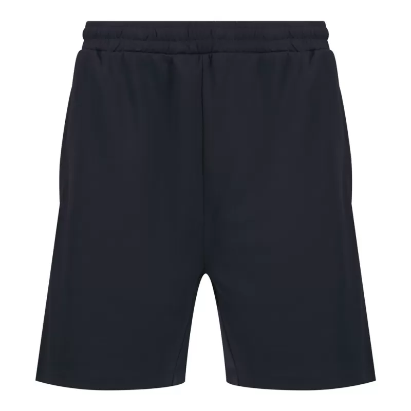 Short de sport bicolore en polyester, poches zippées, taille élastique, 250 g/m²