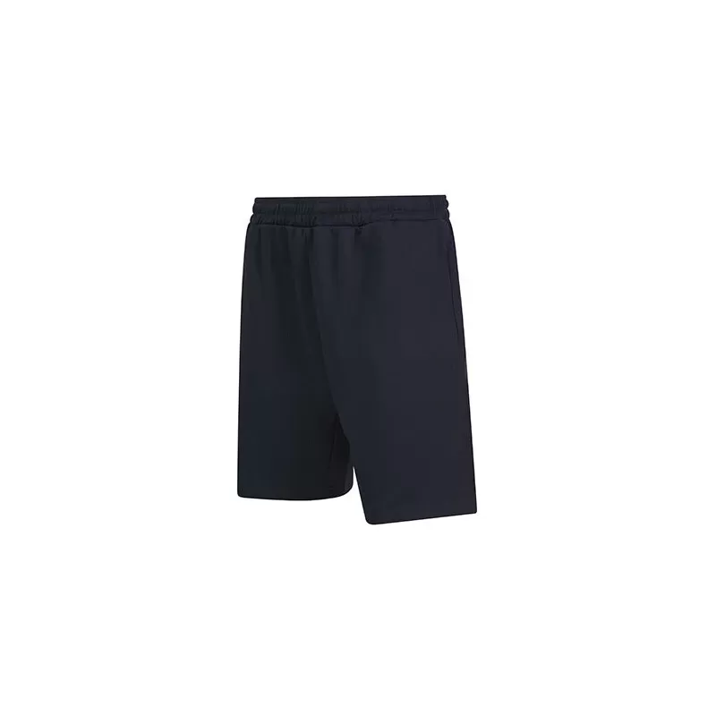 Short de sport bicolore en polyester, poches zippées, taille élastique, 250 g/m²