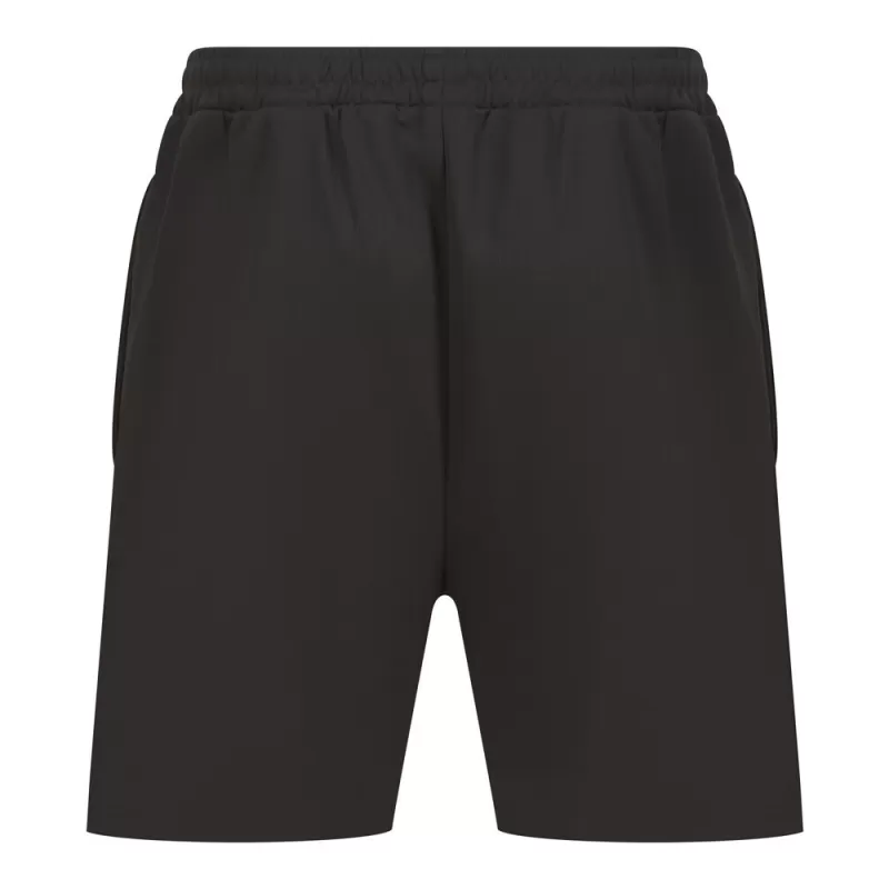 Short de sport bicolore en polyester, poches zippées, taille élastique, 250 g/m²