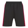 Short de sport bicolore en polyester, poches zippées, taille élastique, 250 g/m²