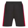Short de sport bicolore en polyester, poches zippées, taille élastique, 250 g/m²