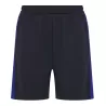 Short de sport bicolore en polyester, poches zippées, taille élastique, 250 g/m²