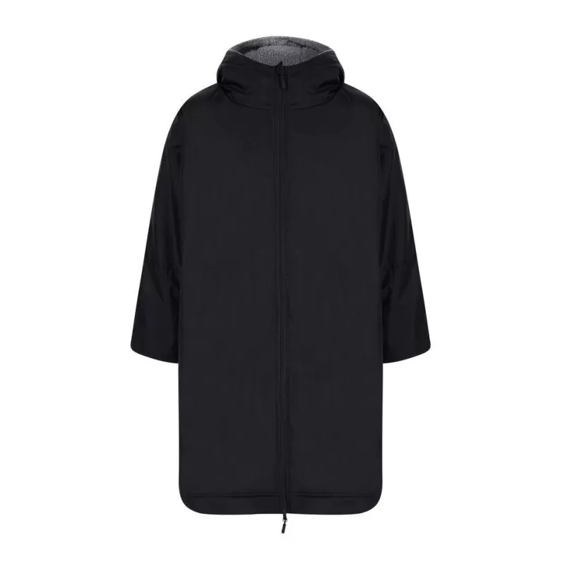 Longue veste imperméable doublure en polaire et capuche, poches zippées, 280 g/m²
